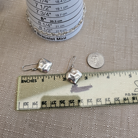 SET! Millefiori Glass Cubes Necklace, 925 SX Earrings & 925 Ankle Bracelet SET! - Picture 12 of 16